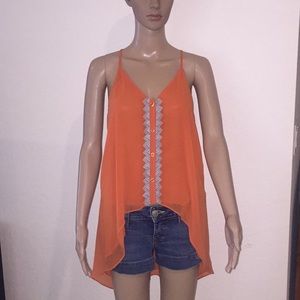 Sheer High/Low blouse